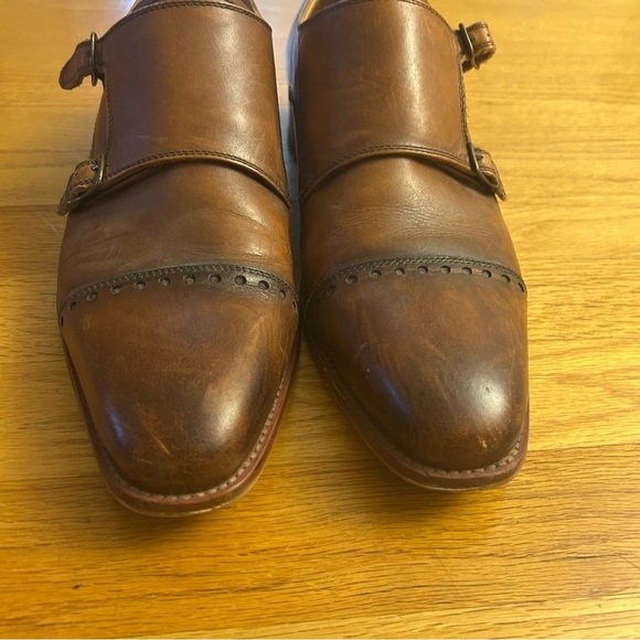 WARFIELD & GRAND Men's Brown Cap Double Monk Strap Leather Loafers - Picture 7 of 8